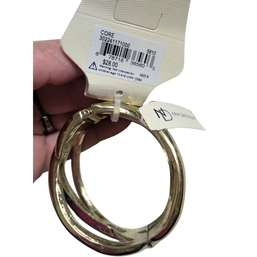 Gold Statement Cuff Bracelet Chunky Design Wide Bangle Bold Fashion Jewelry - Picture 5 of 5